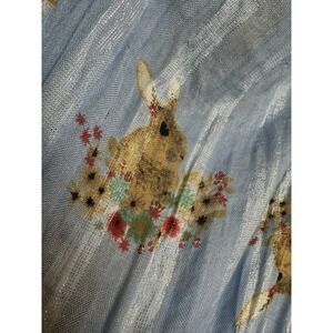 Pier 1 One Imports Scarf Lightweight Floral Blue With Bunny Easter Floral Spring